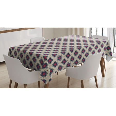 

Ambesonne Ikat Tablecloth Rectangular Table Cover Peruvian Mexican Traditional 60 x90 Multicolor