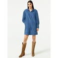 thumbnail image 2 of Free Assembly Women's Shift Mini Dress with Blouson Sleeves, 2 of 6