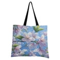 thumbnail image 4 of Canvas Tote Bag for Women Girls Design Print Cherry Blossoms Blue Sky Tote, 4 of 8