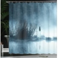 thumbnail image 4 of Ambesonne Horror House Shower Curtain, Fog Forest Night, 69"Wx84"L, Blue, 4 of 5