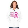 thumbnail image 4 of Breast Cancer Love Hope Strength Zip Hoodie Sweatshirt Women Brisco Brands S, 4 of 6