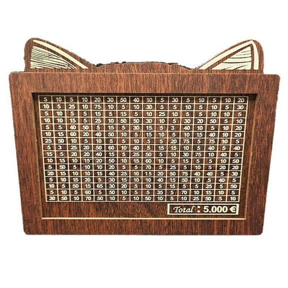 Cash Vault Wooden Savings Box,Money Box with Counter,Wooden Cash Saver Money Box,Cash Saver Box,Piggy Bank for Kids,B