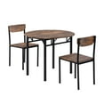 thumbnail image 6 of 3-Piece Dining Table Set,Modern Round Dining Table with Drop Leaf and 2 Chairs,Wood Kitchen Dining Table Set ,Coffee Tables Set for Dining Room Office Restaurant Bar,Golden+Rustic Brown+Black, 6 of 8