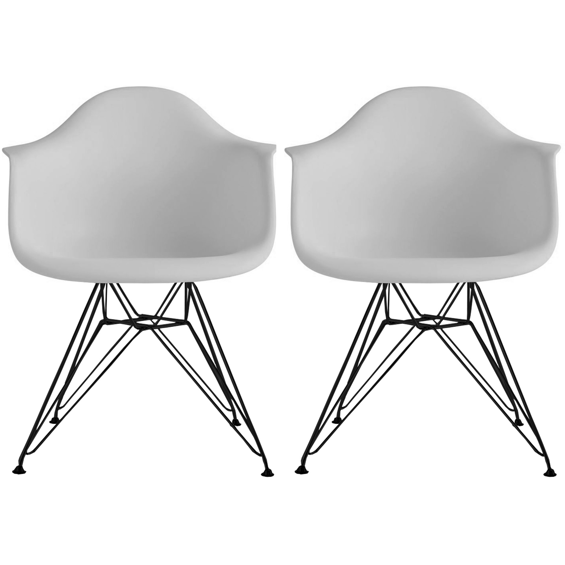 MOF Inspired Eiffel Dining Plastic Chairs Modern Metal Legs Lounge Office Furniture dark Grey, 1 