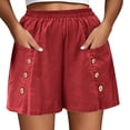 thumbnail image 7 of Inverlee Plus Size Elastic Waist Capri Jogger Pants for Women Casual Solid Color Cropped Trousers with Pockets Red XXXL, 7 of 7