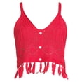 thumbnail image 5 of Madden NYC Juniors' Cropped Mixed Tank Top with Fringe, 5 of 5