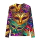 thumbnail image 4 of Blusas y camisas de manga larga con cuello redondo Camisas con estampados de manga larga Cuello redondo lindo Blusas casuales elegantes Ropa Camisas de cuello redondo Niña Top de poliéster, 4 of 5