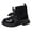 Black, variant on Zecgelong Girls Shoes Fashion Leather Boots Shoes Waterproof Leather Short Boots Non Breathable Boots Girls' Riding Bootsâ â 2-2.5 Years