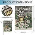 thumbnail image 2 of Welcome Winter Blue Lantern Poinsettia House Flag Double Sided, Chickadee Bird Pine Cone Snow Decorative Garden Yard Outdoor Large Decor, Christmas Farmhouse Home Outside Decoration 28 x 40, 2 of 6