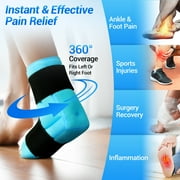 Comfytemp Large Ankle Foot Ice Pack Wrap for Injuries, Reusable Gel Cold Packs for Feet, Achilles, Arch