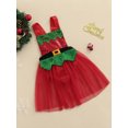 thumbnail image 3 of Qiylii Baby Girls Christmas Dress Sequin Mesh Yarn Hem Bandage Suspender Romper, 3 of 9
