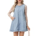 thumbnail image 4 of Vestido Vidifid para mujer, casual, sin mangas, de mezclilla, azul claro, 4 of 6