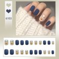 thumbnail image 1 of Prensa en las uñas Diseño medio brillante Uñas postizas Cubierta completa Parche de manicura francesa Puntas de uñas postizas acrílicas para mujeres y niñas kaili Sencillez, 1 of 5