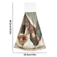 thumbnail image 3 of 2PCS Velcro Hangable Hand Towels Quick-Drying Hanging Kitchen Towels for Kitchen & Bathroom Chicken and Rooster, 3 of 7