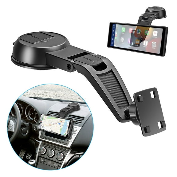 EEEkit Suction Cup Car Mount, Adjustable Dashboard Holder fit for 7–10.26 Inch Portable CarPlay Displays