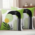 thumbnail image 2 of Boho Middle Century Outdoor Pillow Covers 26x26 Set of 2,Waterproof Patio Throw Pillowcase Protectors,Abstract Green Geometric Botanical Decorative Pillow Shams Cushion Covers for Seat Bed Couch Sofa, 2 of 8