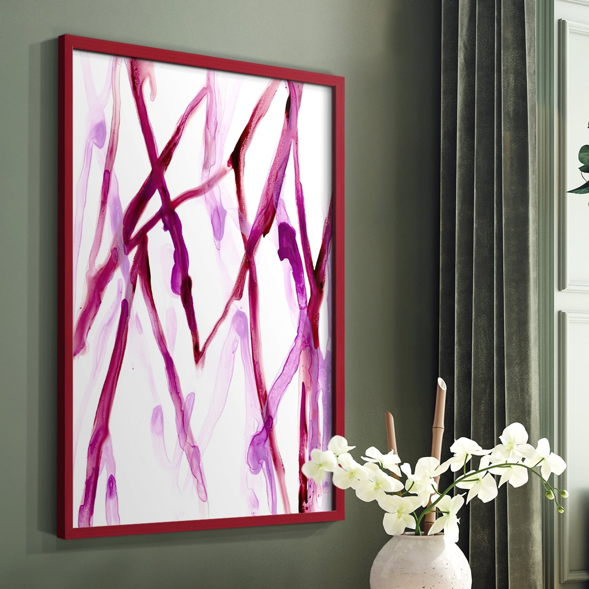 Runnel XV in Red Solid Wood 11 x 14 Framed Print