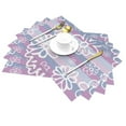 thumbnail image 2 of YFYANG Washable Heat-Resistant Placemats, 70% PVC/30% Polyester, Purple Striped Flowers Kitchen Table Mat, 12" x 18" 4 Piece, 2 of 6