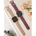 thumbnail image 4 of TOYOUTHS 2-Pack Floral Embossed Bands Compatible with Versa 2/Versa Lite/Versa Watch Bands - 3D Flower Engraved Silicone Wristbands for Women, Soft Comfort Strap Replacement, 4 of 6