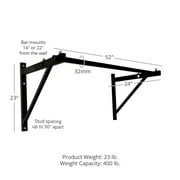 Titan Fitness 52 400 lb Adjustable Wall Mounted Pull Up Bar