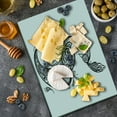 thumbnail image 5 of Ethnic Cutting Board, Curved Peacock with Leaves Culture Exotic Bird Beauty, Decorative Tempered Glass Cutting and Serving Board, Large Size, White and Black, by Ambesonne, 5 of 5