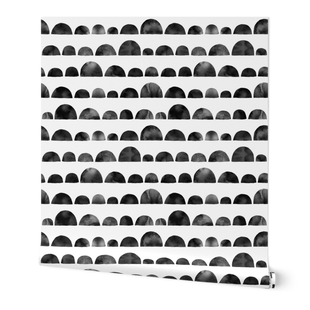 Wallpaper Roll Black And White Scallops Half Circle Circles Baby 24in X 27ft Walmart Com Walmart Com walmart