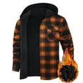 thumbnail image 5 of LNZGNM Mens Flannel Jacket Sherpa Lined Plaid Jackets Thick Thermal Plaid Shirt Jackets Button Winter Jacket with Pocket, Orange XL, 5 of 5