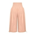 thumbnail image 6 of sovlvnd on Clearance Plus Size Capris for Women Loose Wide Leg Pants High Waist Straight Pants Casual Pants Capris Pants for Women Dressy Casual, 6 of 6