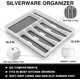 thumbnail image 4 of Juego de cubiertos martillados de 49 piezas con organizador, cubiertos de acero inoxidable de alta resistencia para 8, juegos de cubiertos con cuchillos para carne, a prueba de óxido, pulido espejo,, 4 of 6