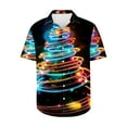 thumbnail image 3 of JURANMO Christmas Gifts for Men Glitter Xmas Trees Graphic Tees Casual Lapel Button Down Shirts Big and Tall Short Sleeve Tops Hawaiian Shirt Black XXXXL Christmas Clearance, 3 of 6