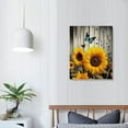 thumbnail image 3 of JRXY  Sunflower Butterfly Canvas Wall Art -Modern&nbsp;Artwork Prints Sunflower wall Decor -Living Room Bathroom Bedroom Office Home Wall Decor -Ready to Hang  16x20 in, 3 of 4