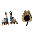 thumbnail image 1 of Estatuas modernas de de resina, reloj de pared con un bonito gato, adorno, arte, artesanía, coleccionable para decoración de oficina y hogar., 1 of 8