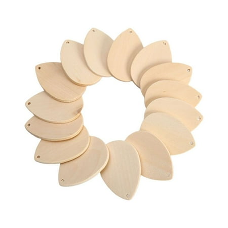 

50 Pcs Unfinished Thicken Drop-shaped Wooden Earrings Wood Chips Earring Decor Earrings Water Drop Shape Dangler for Women Girls DIY Craft