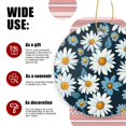 thumbnail image 3 of Daisies With White Petals And Yellow Centers on A Dark Background - Christmas Ornament Xmas Keepsake Ceramic Ornaments Holiday Decorations for Tree Christmas Gift Ideas 2.95in, 3 of 6