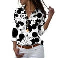 thumbnail image 5 of Disney-Camiseta de manga larga con botones y solapa para mujer, camisa informal con estampado 3D de Mickey, Minnie, Pato Donald, estilo Harajuku, y2k, novedad, 5 of 5