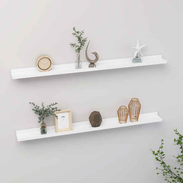 vidaXL Étagères Murales 2 Pcs Blanc 100x9x3 cm