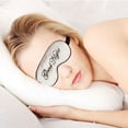 thumbnail image 5 of Antifaz de seda para dormir, bordado, gran antifaz, antifaz nocturno para hombres, mujeres y niños (beige), 5 of 5