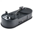 thumbnail image 1 of Black Direct-Drive Vinyl Turntable with 33/45 RPM Speeds - Convert Vinyl Records to MP3 & Store on USB/Micro SD Card, Built-in MP3 Player, 3.5mm AUX Line Out, Volume Control, AA Battery/USB Powered, 1 of 4