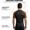 thumbnail image 7 of Exxact Sports Men’s BJJ Rash Guard Short Sleeve, IBJJF Ranked No Gi Jiu Jitsu Compression Shirt for MMA Grappling & Training - (Black/Brown, A2XL), 7 of 7