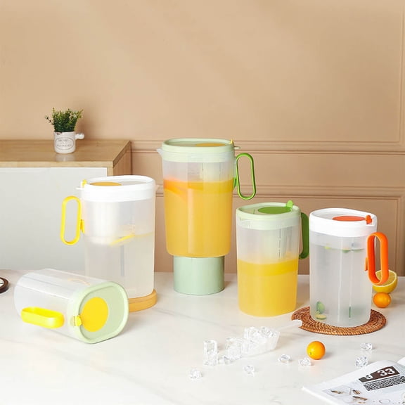 Plastic Water Pitcher with Lid, 62oz BPA-Free Iced Tea Pitcher for Fridge, Cold Brew Juice Jug, Look Drink Dispensers for Parties, Hot & Cold Milk Container for Home Kitchen Restaurant by PALIFEUR