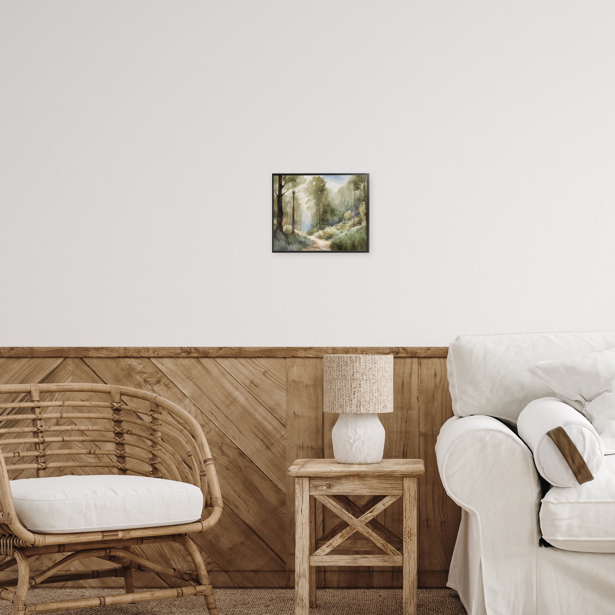 Hazy Atmospheric Walk Black Framed Giclee Art, design by Kim Allen