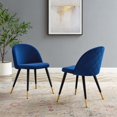 thumbnail image 2 of Side Dining Chair, Set of 2, Velvet, Blue Navy, Modern Contemporary Urban Design, Kitchen Room Cafe Bistro Restaurant Hospitality, 2 of 9