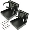 thumbnail image 1 of TIHOOD 2 Pcs Porte-Boisson Pliable Réglable avec Vis/porte-Gobelet Réglable pour Marine/bateau/caravane/voiture (Noir), 1 of 4