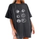 thumbnail image 2 of Puntoco Blusa de manga corta informal con estampado de sol y luna vintage para mujer Puntoco Puntoco-3452, 2 of 8