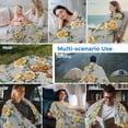 thumbnail image 5 of Yellow Rose Cooling Blanket, Lightweight Breathable Summer Throw Blanket with Double Sided Cold Effect,Vintage Country Botanical Floral Vines Picnic Beach Blankets Bed Sheet for Hot Sleepers 60"x80", 5 of 8
