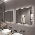 thumbnail image 3 of CB HOME  LED Bathroom Mirror, Lighted Wall Mounted Mirror, Frameless Vanity Mirror,  Anti-Fog, Dimmable,Three Color 36''X30'', 3 of 5