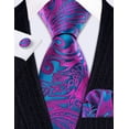 thumbnail image 3 of Juego de corbatas Barry.Wang con corbata de cachemir, color verde azulado, 3 of 8