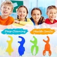 thumbnail image 3 of Children's dental floss sticks, unscented, 4 colors ocean animal shapes (4 pack), and with a gift bag and ribbon small woven basket, 3 of 4