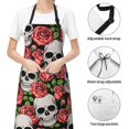 thumbnail image 5 of Bingfone Skull And Roses Apron Gifts For Men, Women Professional Grade Chef Apron For Kitchen,Bbq & Grill, 5 of 8
