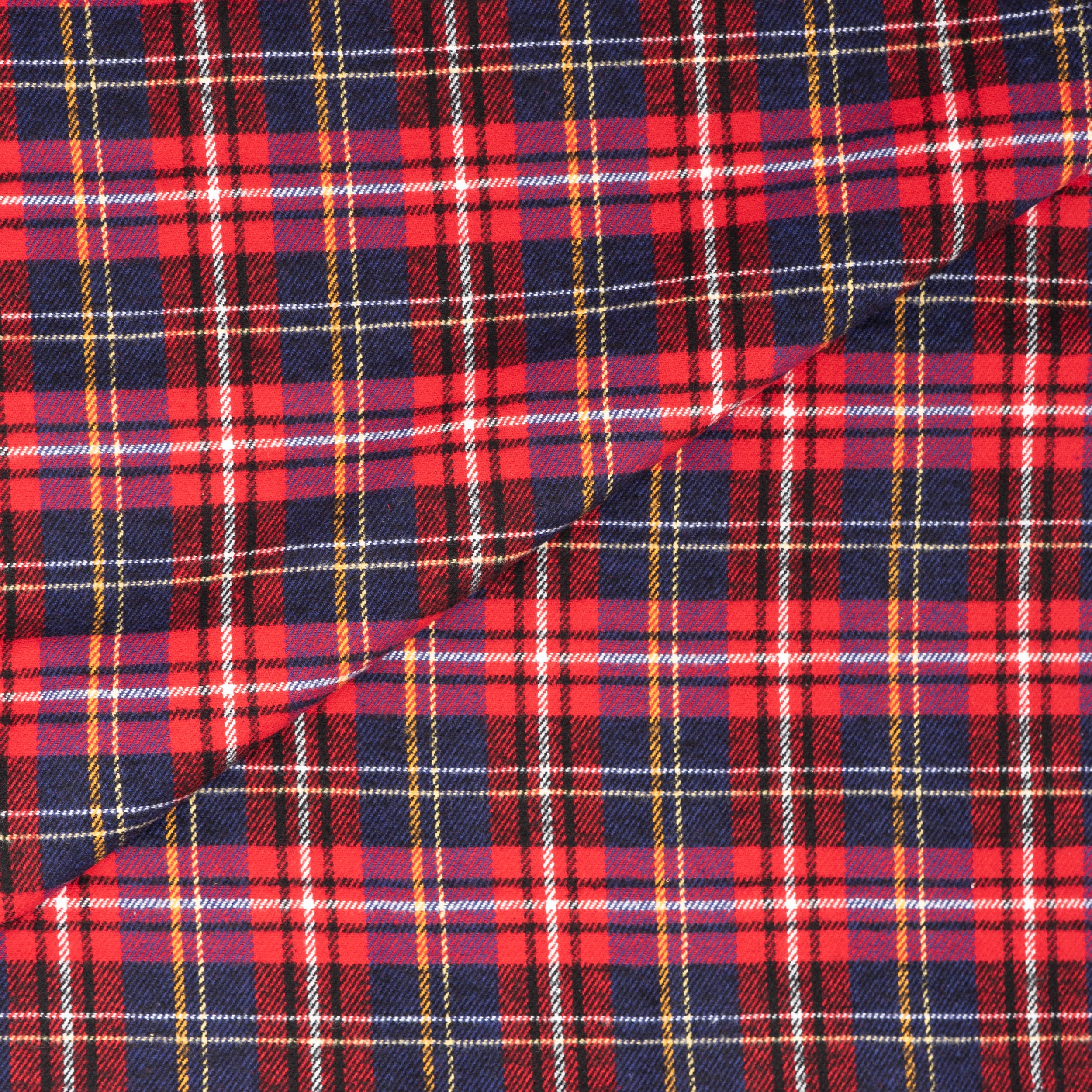 RTC Fabric 100% Cotton 44 inch, Fleece Fabric, Yarn Dyed, Cut by Yard, Plaid Red Blue